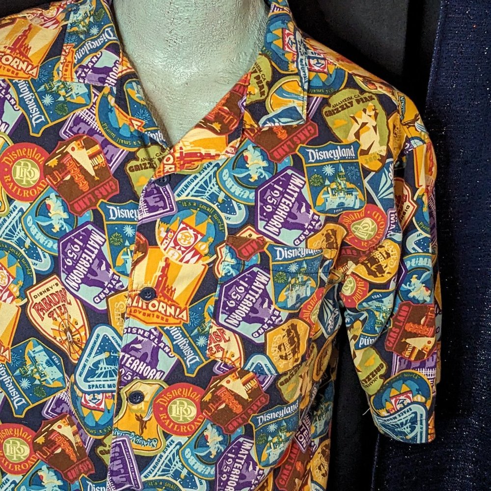 Disney Parks Disneyland Resort Attraction Shirt Retro Camp DCA EUC XL